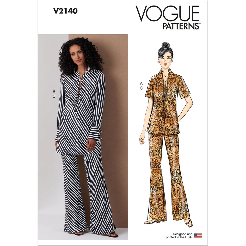 Vogue Pattern V2140 Misses Tunic with Sleeve Variations and Pants 2140 Image 1 From Patternsandplains.com