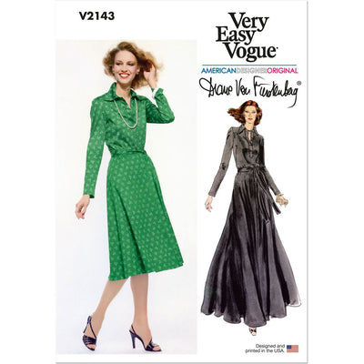 Vogue Pattern V2143 1970s Misses Vintage Knit Dress by Diane von Furstenberg 2143 Image 1 From Patternsandplains.com
