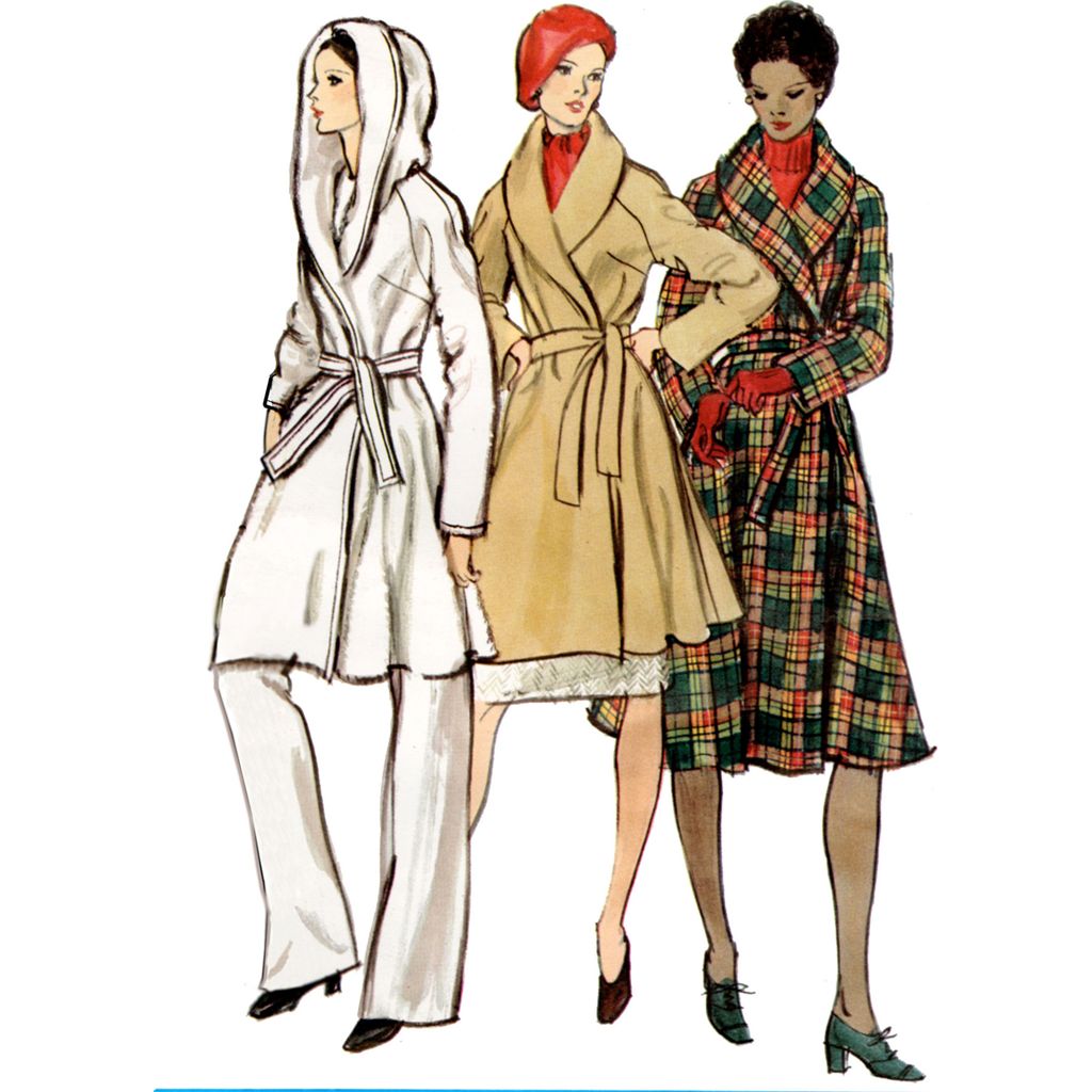 Vogue Pattern V2145 1970s Misses Vintage Lined Wrap Coat and Belt 2145 Image 2 From Patternsandplains.com