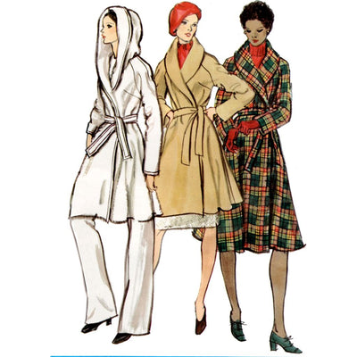 Vogue Pattern V2145 1970s Misses Vintage Lined Wrap Coat and Belt 2145 Image 2 From Patternsandplains.com