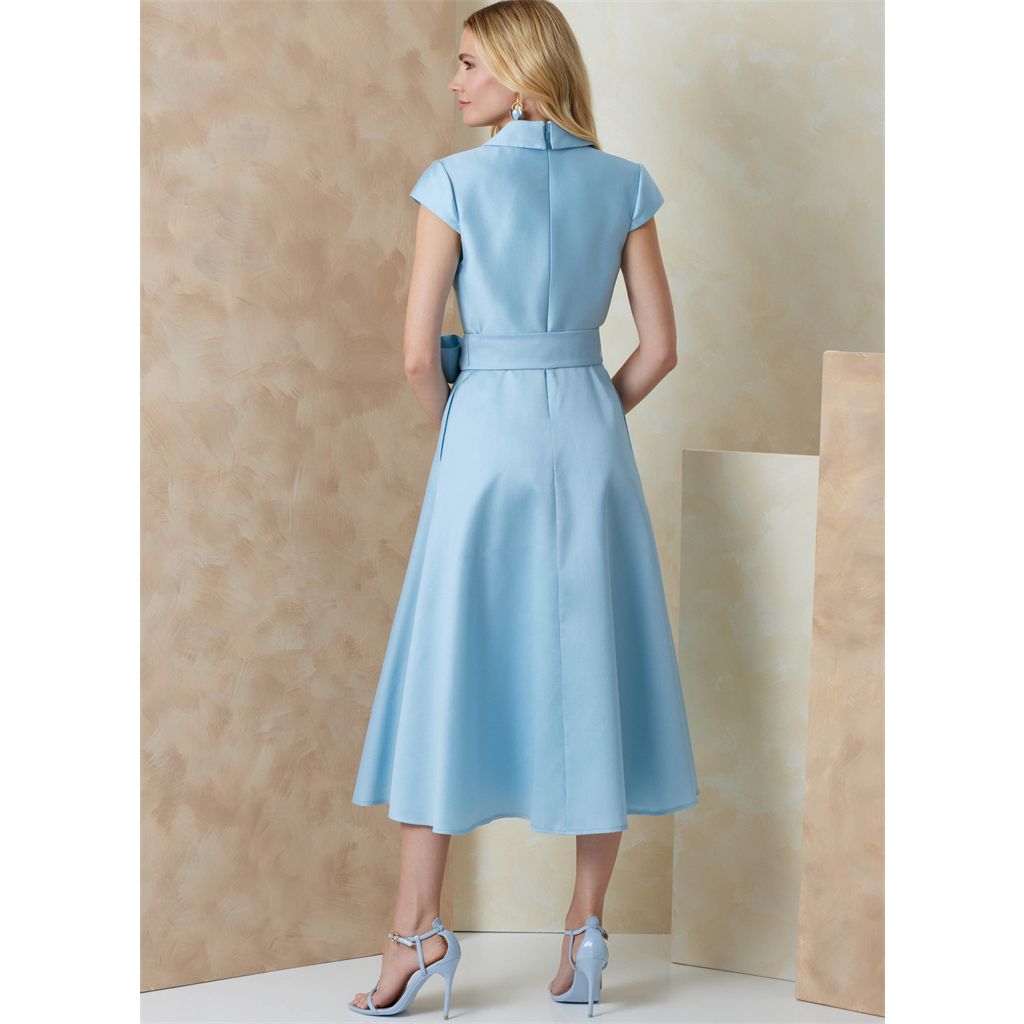 Vogue Pattern V2149 Misses Fit and Flare Midi Shirtdress and Sash by Badgley Mischka 2149 Image 3 From Patternsandplains.com