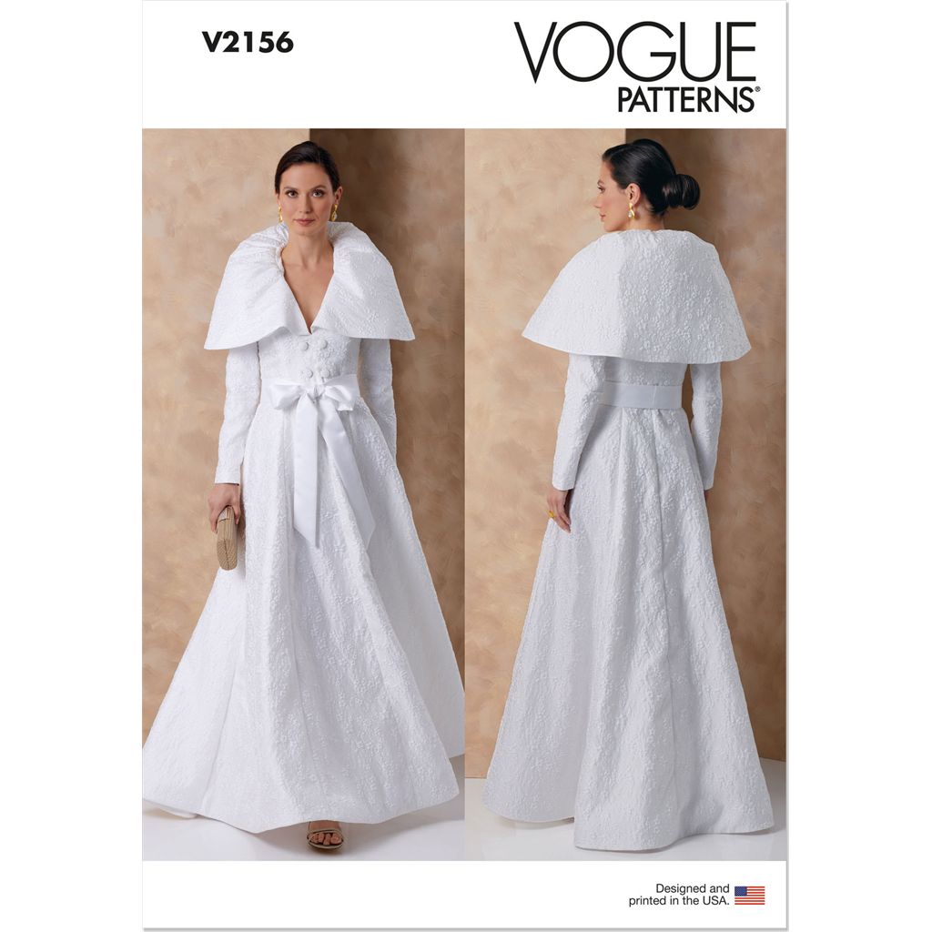 Vogue Pattern V2156 Misses Evening Dress with Portrait Collar and Tie Belt 2156 Image 1 From Patternsandplains.com