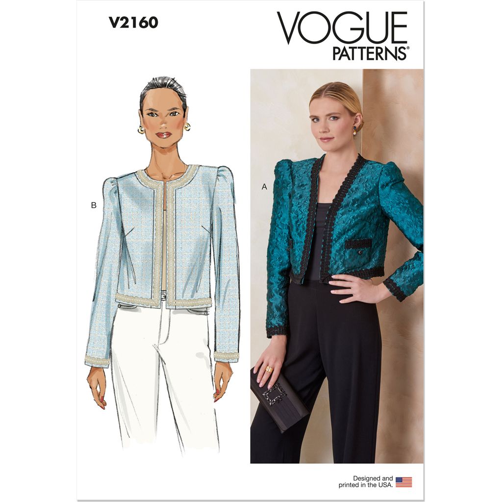 Vogue Pattern V2160 Misses Jacket with Neckline and Pocket Variation 2160 Image 1 From Patternsandplains.com