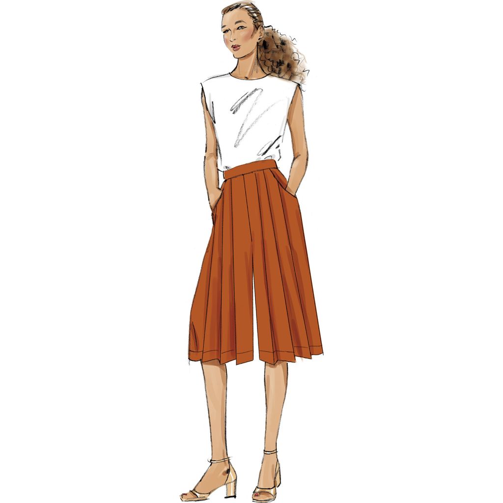 Vogue Pattern V2161 Misses Pleated High Waist Pants in Two Lengths 2161 Image 3 From Patternsandplains.com