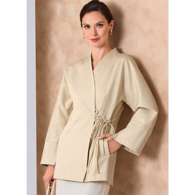 Vogue Pattern V2165 Misses Wrap Jacket Slim Midi Skirt and Straight Leg Pants 2165 Image 2 From Patternsandplains.com