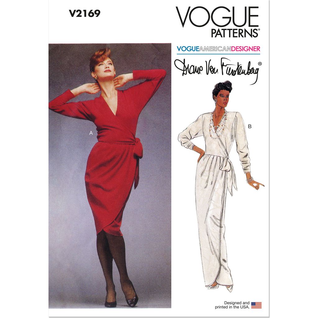 Vogue Pattern V2169 1980s Misses Vintage Wrap Dress by Diane von Furstenberg by Diane Von Furstenberg 2169 Image 1 From Patternsandplains.com
