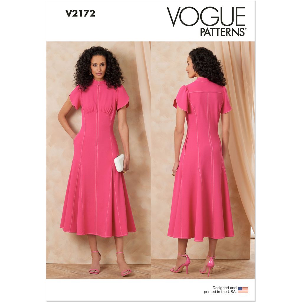 Vogue Pattern V2172 Misses Dress With Sleeve And Length Variations 2172 Image 1 From Patternsandplains.com