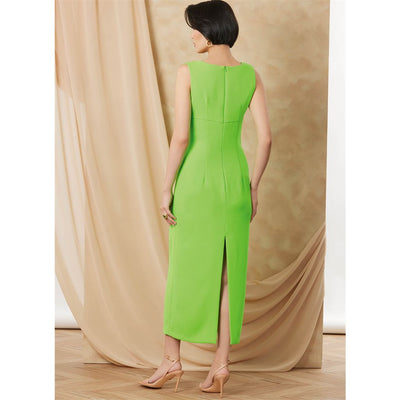 Vogue Pattern V2173 Misses Draped Neckline Midi Dress 2173 Image 3 From Patternsandplains.com