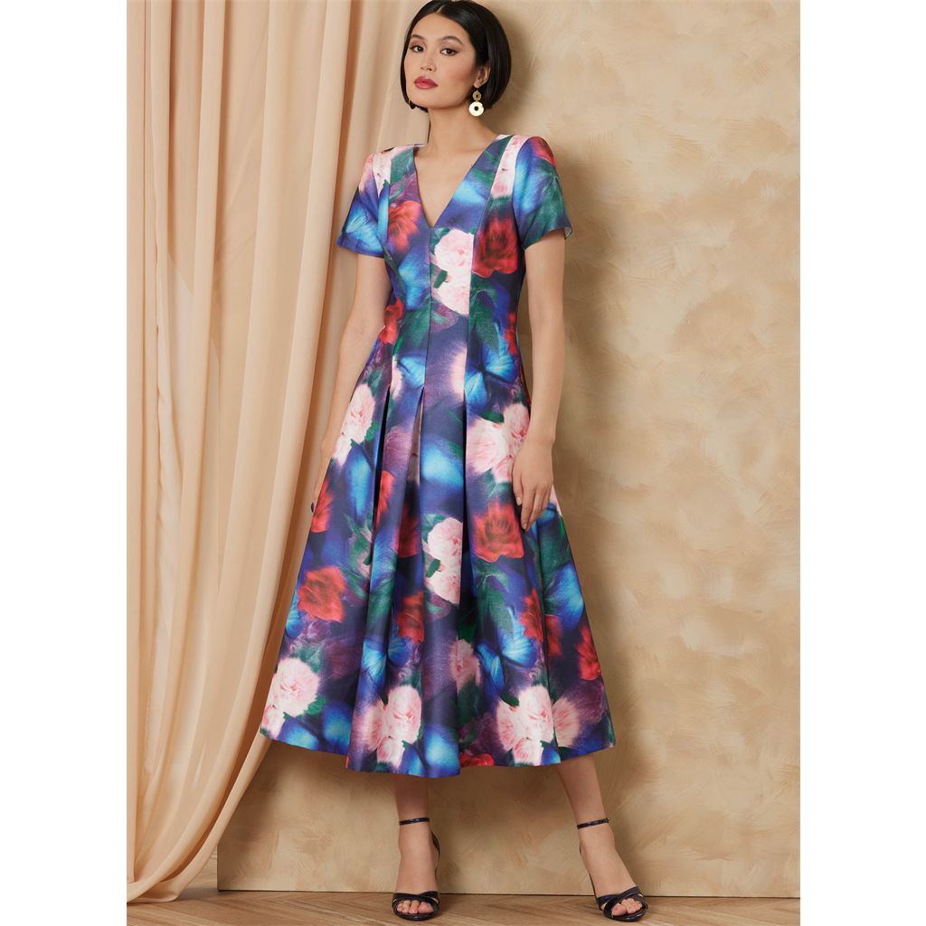 Vogue Pattern V2174 Misses Fit And Flare Midi Dress by Badgley Mischka 2174 Image 2 From Patternsandplains.com