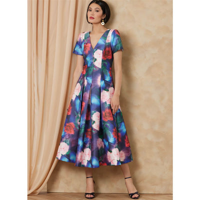 Vogue Pattern V2174 Misses Fit And Flare Midi Dress by Badgley Mischka 2174 Image 2 From Patternsandplains.com