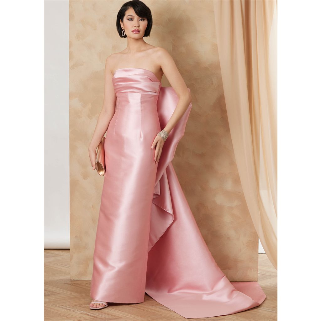 Vogue Pattern V2177 Misses Strapless Column Gown With Back Bow 2177 Image 2 From Patternsandplains.com