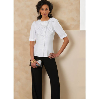 Vogue Pattern V2179 Misses and Miss Petite Bow Blouse With Sleeve Variations 2179 Image 3 From Patternsandplains.com
