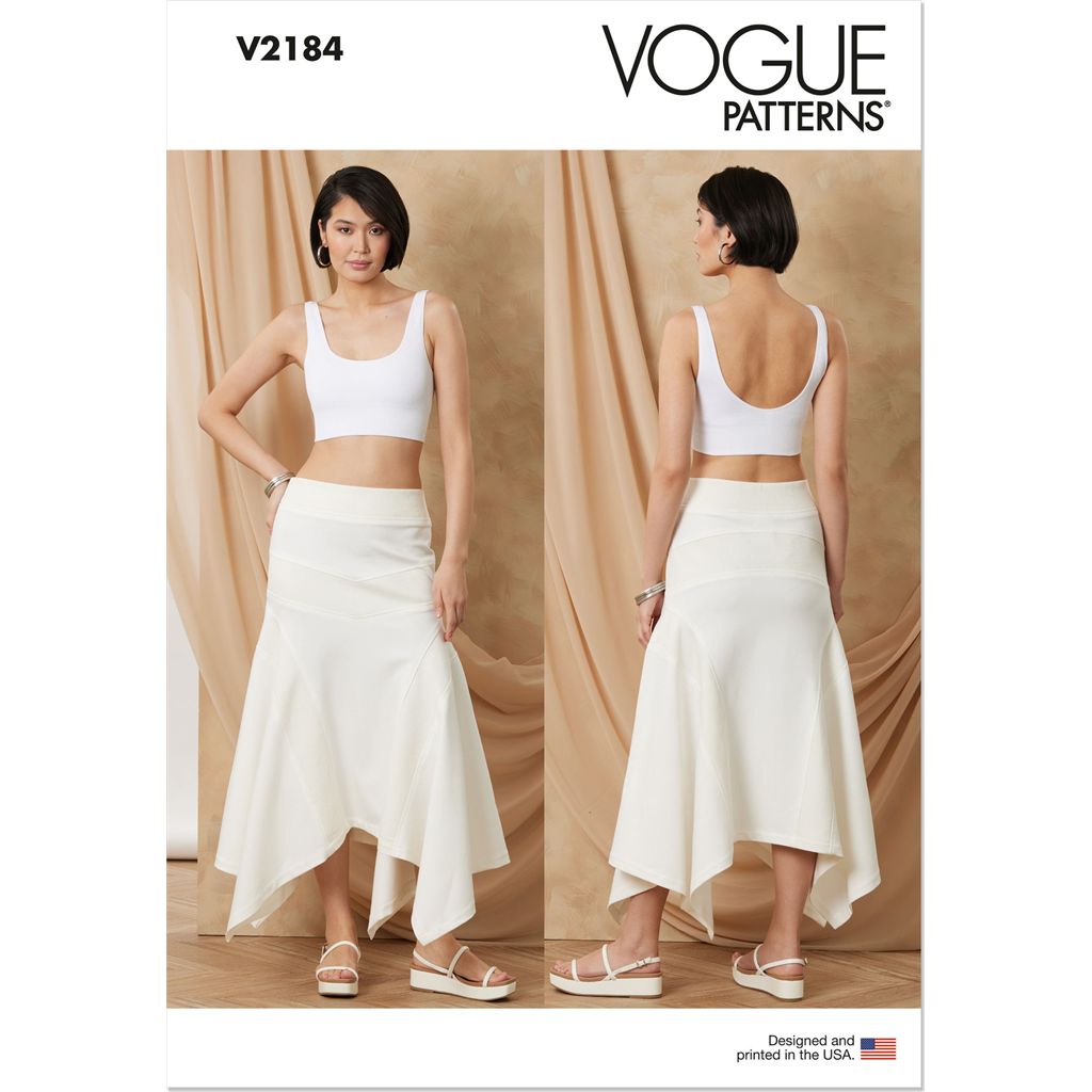 Vogue Pattern V2184 Misses Ponte Knit Midi Skirt 2184 Image 1 From Patternsandplains.com