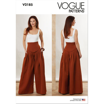 Vogue Pattern V2185 Misses Basque Waist Pleated Pants 2185 Image 1 From Patternsandplains.com