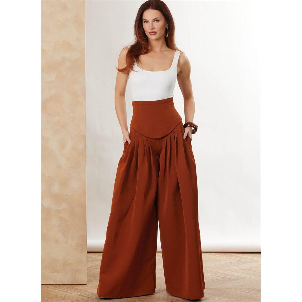 Vogue Pattern V2185 Misses Basque Waist Pleated Pants 2185 Image 2 From Patternsandplains.com