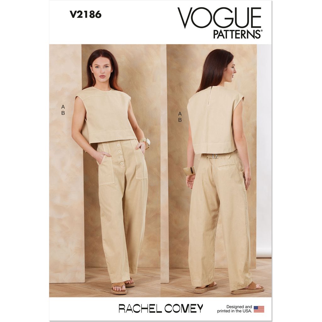 Vogue Pattern V2186 Misses Relaxed Crop Top and Slouchy Pants by Rachel Comey 2186 Image 1 From Patternsandplains.com