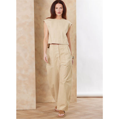 Vogue Pattern V2186 Misses Relaxed Crop Top and Slouchy Pants by Rachel Comey 2186 Image 3 From Patternsandplains.com