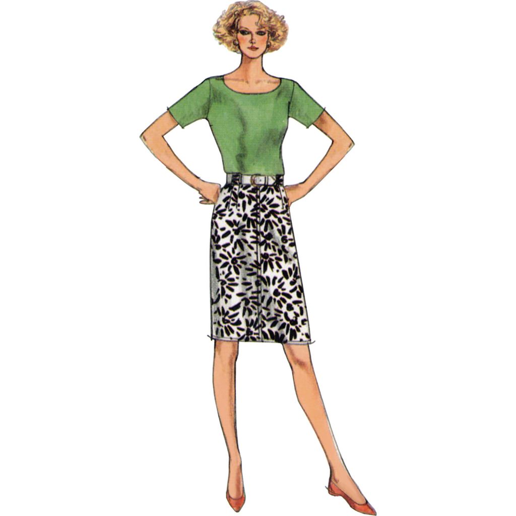 Vogue Pattern V2194 1980s Misses Vintage Straight Skirts 2194 Image 2 From Patternsandplains.com