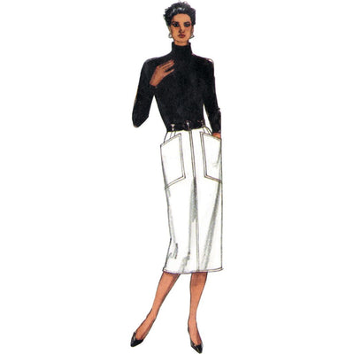 Vogue Pattern V2194 1980s Misses Vintage Straight Skirts 2194 Image 4 From Patternsandplains.com