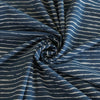 Arizona - Denim Blue Sketch Stripe, Single Jersey Cotton Elastane Print Fabric Detail Swirl Image from Patternsandplains.com