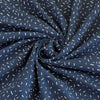 Arizona - Denim Blue Ticker Tape, Single Jersey Cotton Elastane Print Fabric Detail Swirl Image from Patternsandplains.com
