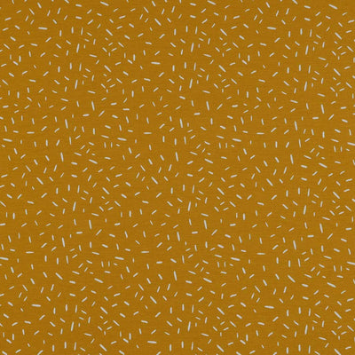 Arizona - Mustard Yellow Ticker Tape, Single Jersey Cotton Elastane Print Fabric Main Image from Patternsandplains.com