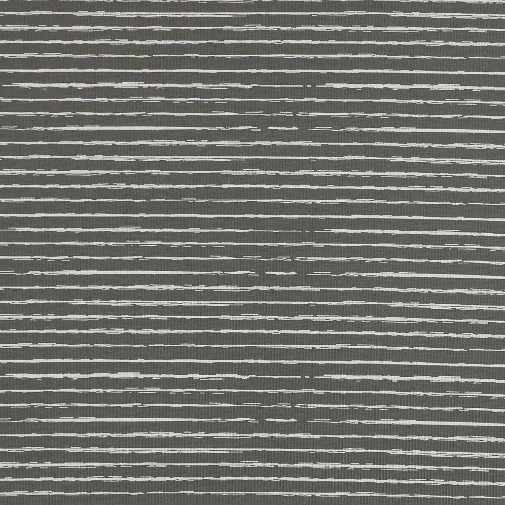 Arizona - Smoke Grey Sketch Stripe, Single Jersey Cotton Elastane Print Fabric Main Image from Patternsandplains.com