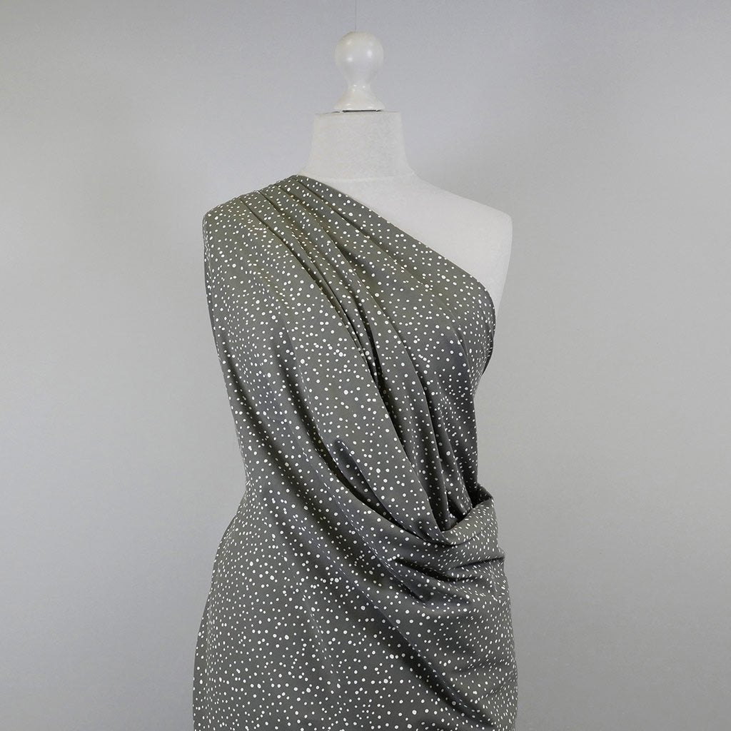 Arizona - Smoke Grey Snow Storm, Single Jersey Cotton Elastane Print Fabric Mannequin Wide Image from Patternsandplains.com