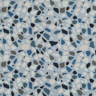 Arizona - Soft Blue Terrazzo Cotton Elastane Single Jersey Fabric Main Image from Patternsandplains.com