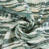 Aruba - Green Shoreline Stripe Viscose Crinkle Fabric Detail Swirl Image from Patternsandplains.com