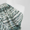 Aruba - Green Shoreline Stripe Viscose Crinkle Fabric Mannequin Close Up Image from Patternsandplains.com