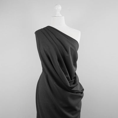 Bloomsbury - Grey Mix Crepe Stretch Woven Suiting Fabric Mannequin Wide Image from Patternsandplains.com