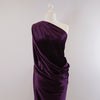 Carlotta Purple Stretch Panne Velvet Jersey Fabric from John Kaldor Mannequin Wide Image from Patternsandplains.com