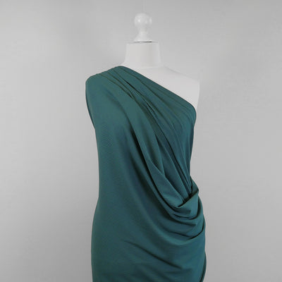 Fuji - Ocean Teal Bamboo and Elastane Rib Knit Fabric Mannequin Wide Image from Patternsandplains.com