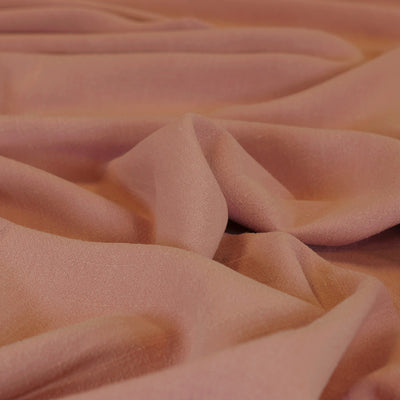 Liege - Melon Pink Viscose Linen Silky Noil Woven Fabric Feature Image from Patternsandplains.com