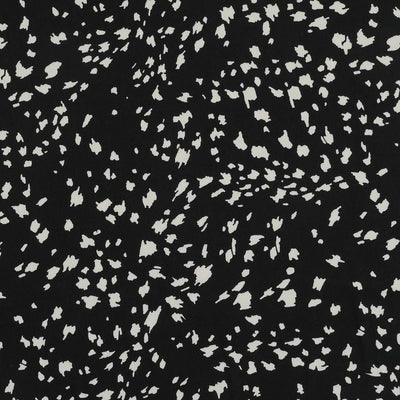 Linz- Black Animal Elements Viscose Woven Twill Fabric Main Image from Patternsandplains.com