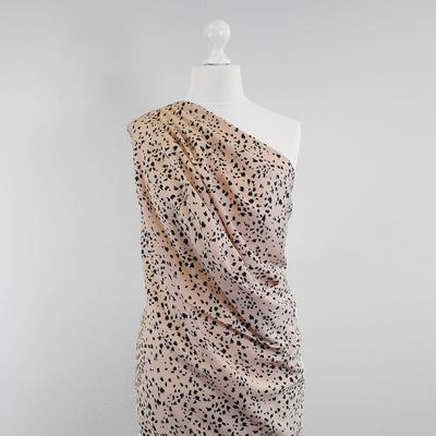 Linz- Shell Pink Animal Elements Viscose Woven Twill Fabric Mannequin Wide Image from Patternsandplains.com