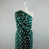 Loire Green Double Daisies Viscose Crepe Fabric Mannequin Wide Image from Patternsandplains.com