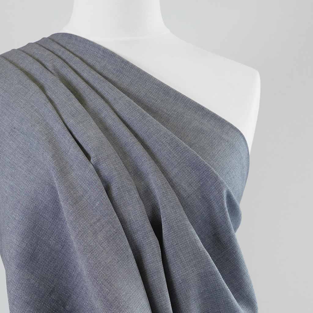 Lovey Dobby Evening Lake View Textured Denim Woven Fabric by Art Gallery Fabrics Mannequin Close Up Image from Patternsandplains.com