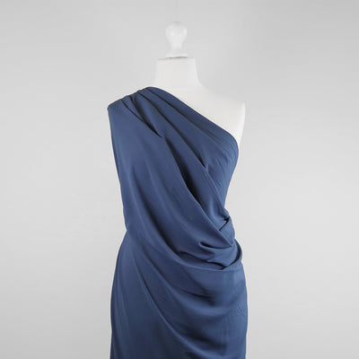 Madison - Dark Slate Blue Viscose Crepe Woven Fabric Mannequin Wide Image from Patternsandplains.com