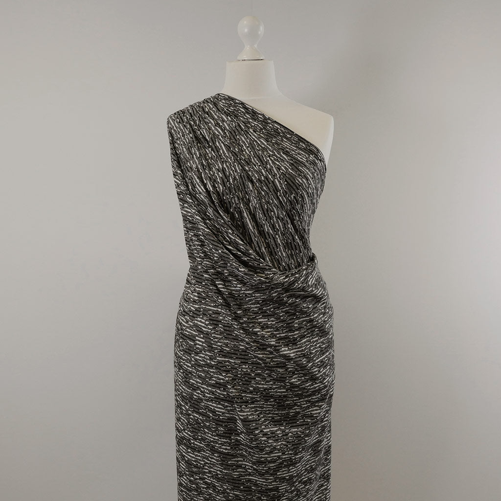 Metro - Greys, Abstract Lines Rib Fabric Mannequin Wide Image from Patternsandplains.com