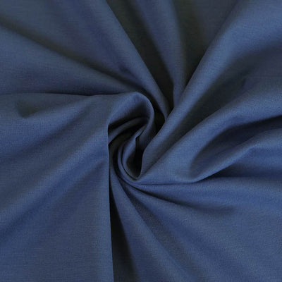 Milan - Jeans Blue Viscose Rich Ponte de Roma Fabric Detail Swirl Image from Patternsandplains.com