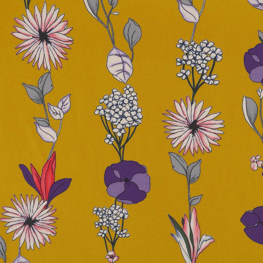 Monroe - Amber Yellow, Garland Woven Crepe Fabric Main Image from Patternsandplains.com