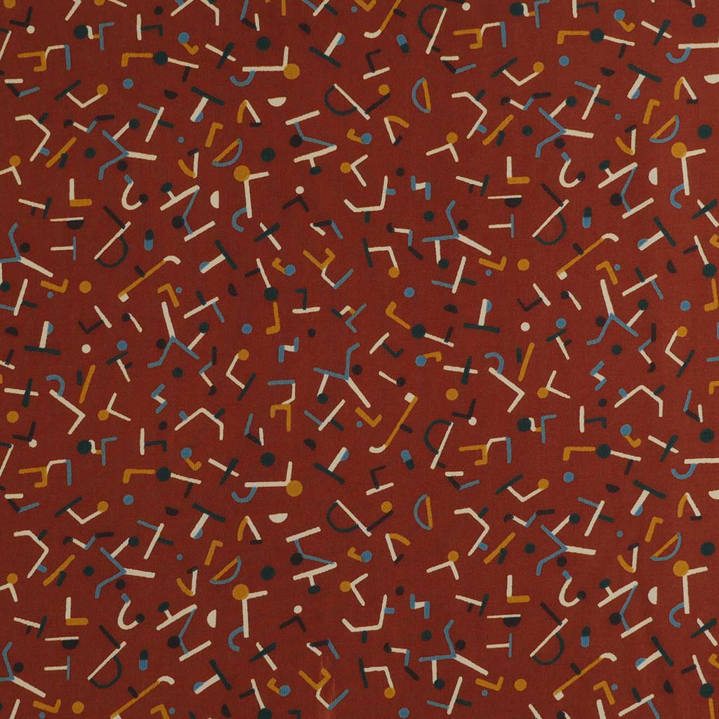 Monroe - Rust Jumbled Woven Crepe Fabric Main Image from Patternsandplains.com