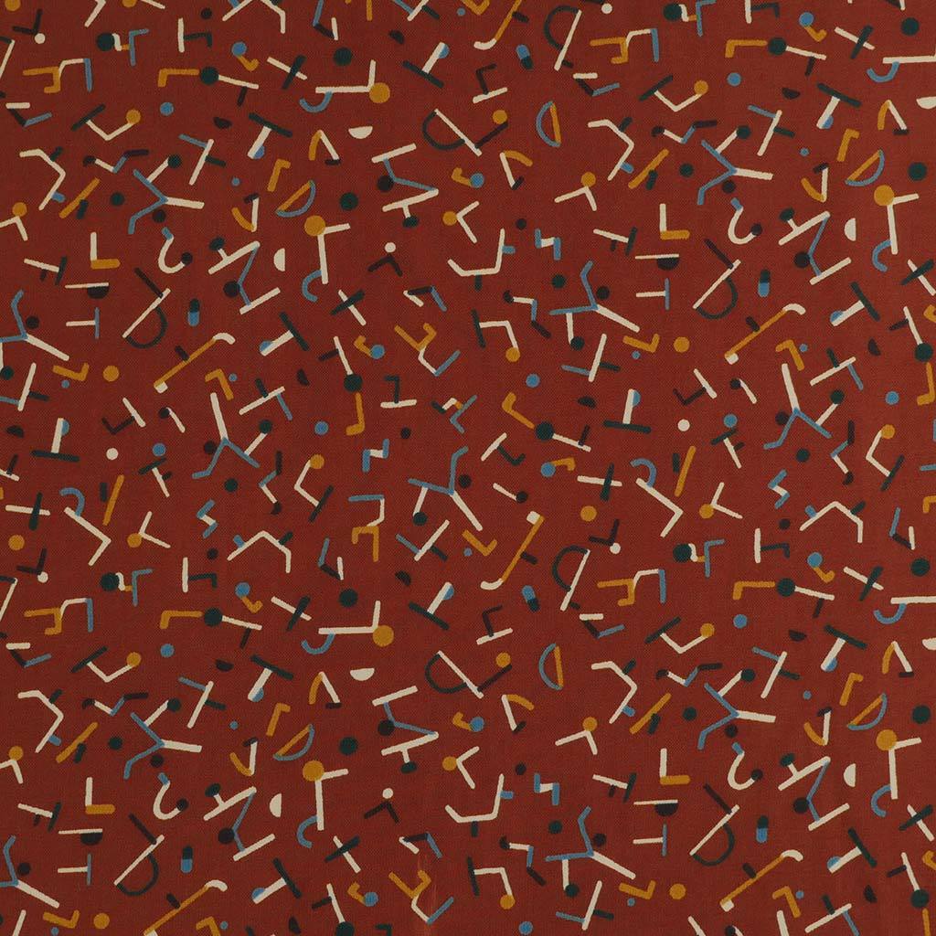 Monroe - Rust Jumbled Woven Crepe Fabric Main Image from Patternsandplains.com