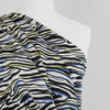 Palermo - Blue Ebb & Flow Viscose Linen Woven Fabric Mannequin Close Up Image from Patternsandplains.com