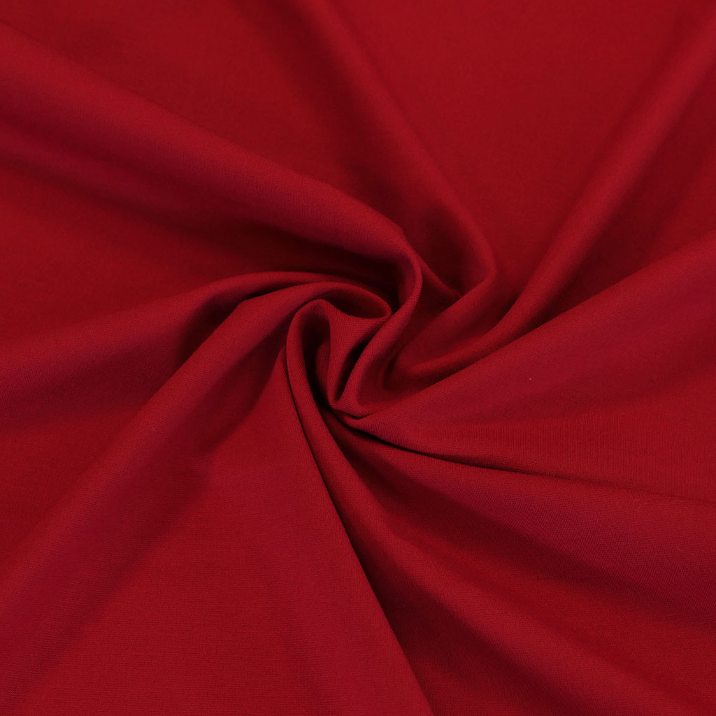 Rome Real Red, Viscose Rich Heavy Ponte de Roma Stretch Fabric Detail Swirl Image from Patternsandplains.com