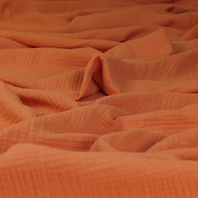 Seoni - Sunrise Orange Cotton Double Gauze Woven Fabric Feature Image from Patternsandplains.com
