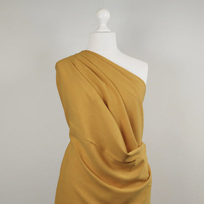Spa - Honey Yellow, Viscose and Linen Woven Fabric Mannequin Wide Image from Patternsandplains.com
