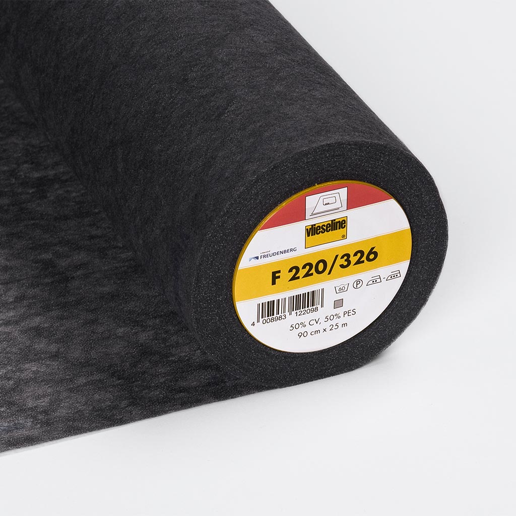Vlieseline Standard Medium Iron-On Interfacing Charcoal F220-326 Main Image from Patternsandplains.com